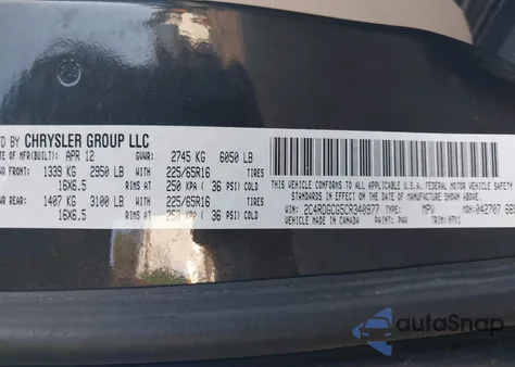 2012 Dodge Grand Caravan Sxt from USA, damaged, VIN 2C4RDGCG5CR340977